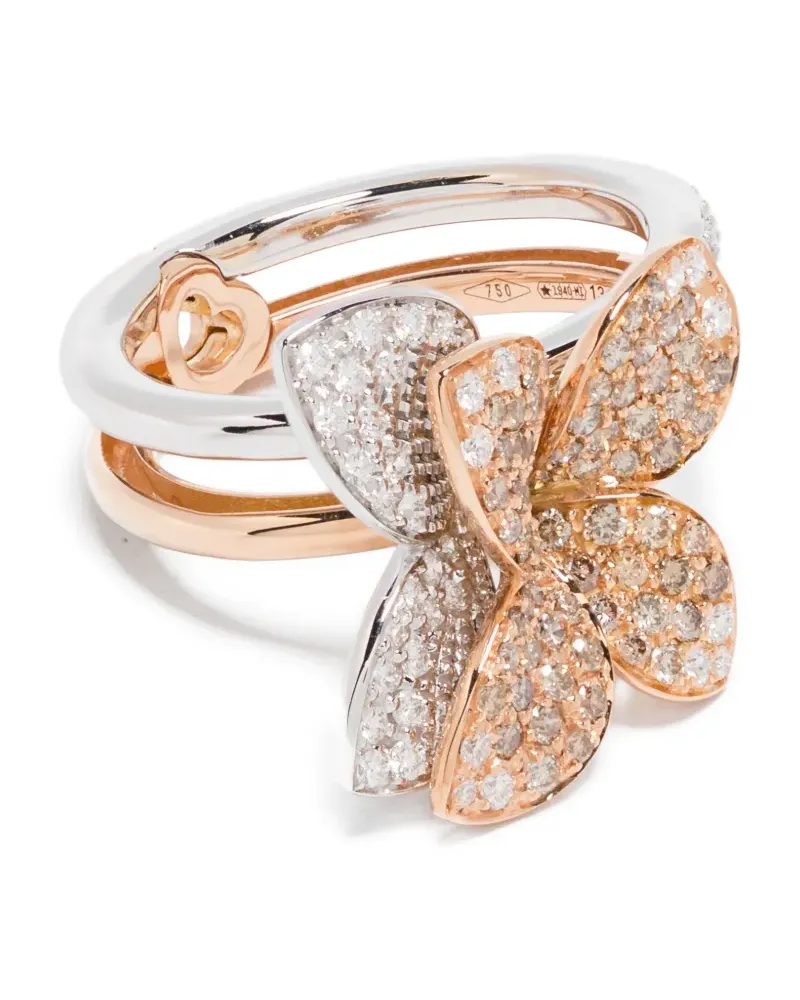 Pasquale Bruni 18kt Petit Garden Libellule Rot- und Weißgoldring mit Diamant - Silber Silber