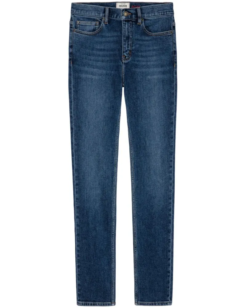 Zadig & Voltaire Halbhohe Slim-Fit-Jeans - Blau Blau