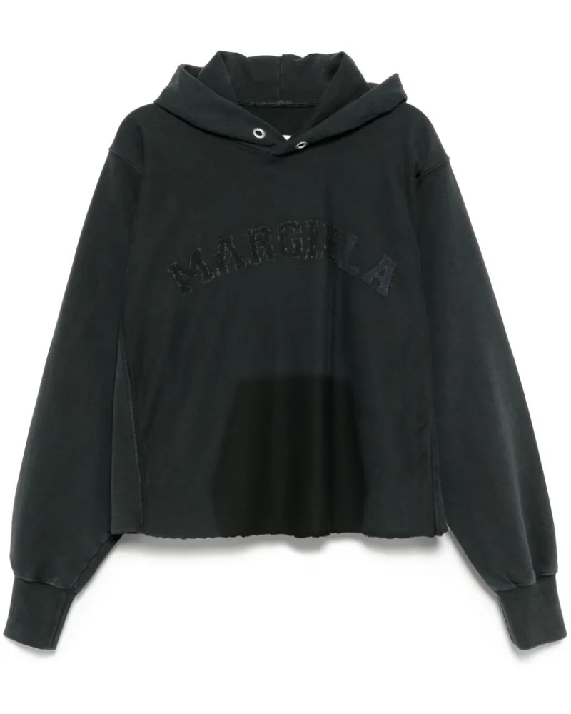 Maison Margiela Hoodie mit Logo-Stickerei - Schwarz Schwarz
