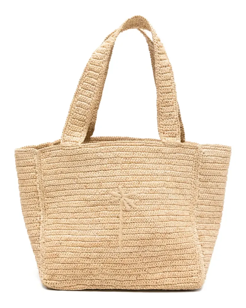Manebí Zuma raffia palm-tree tote bag - Nude Nude