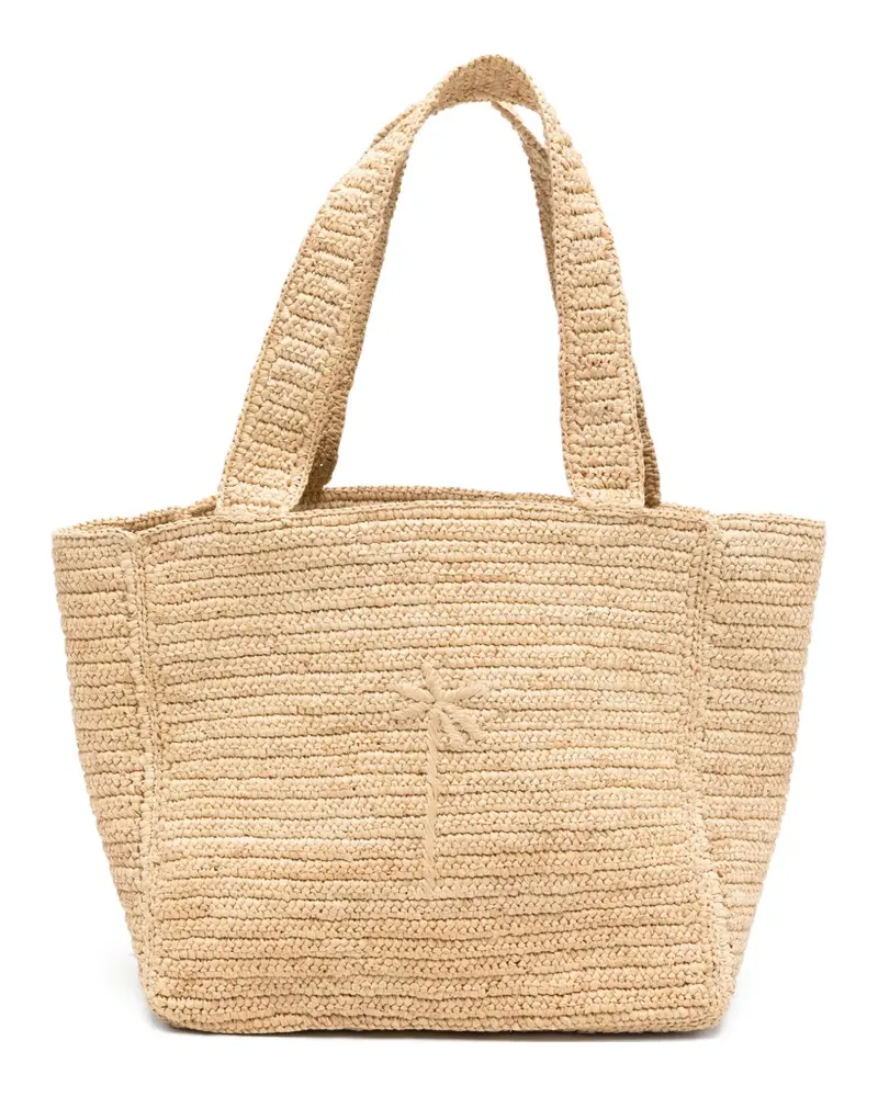 Manebí Zuma raffia palm-tree tote bag - Nude Nude