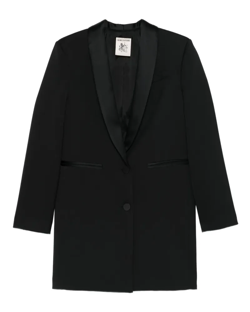 Semicouture Illuminada Mantel mit Schalkragen - Schwarz Schwarz