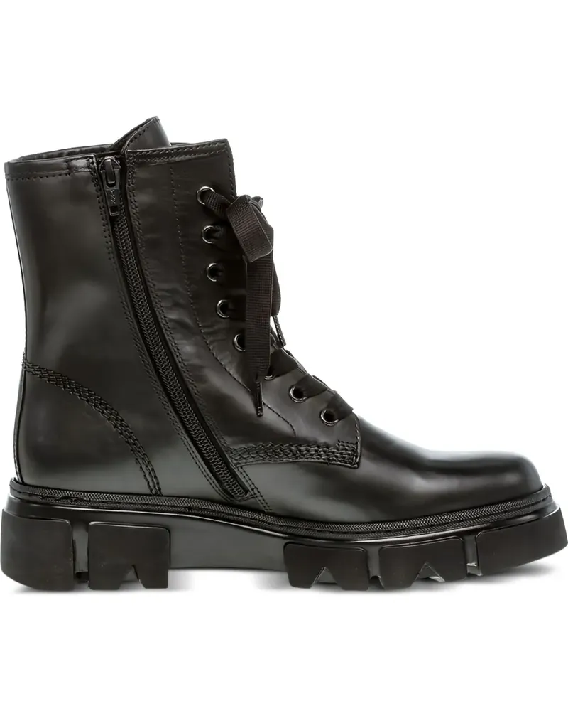Gabor Schnürstiefel aus Leder - Schwarz Schwarz
