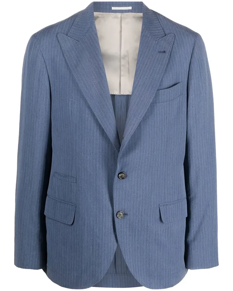 Brunello Cucinelli Einreihiges Sakko - Blau Blau