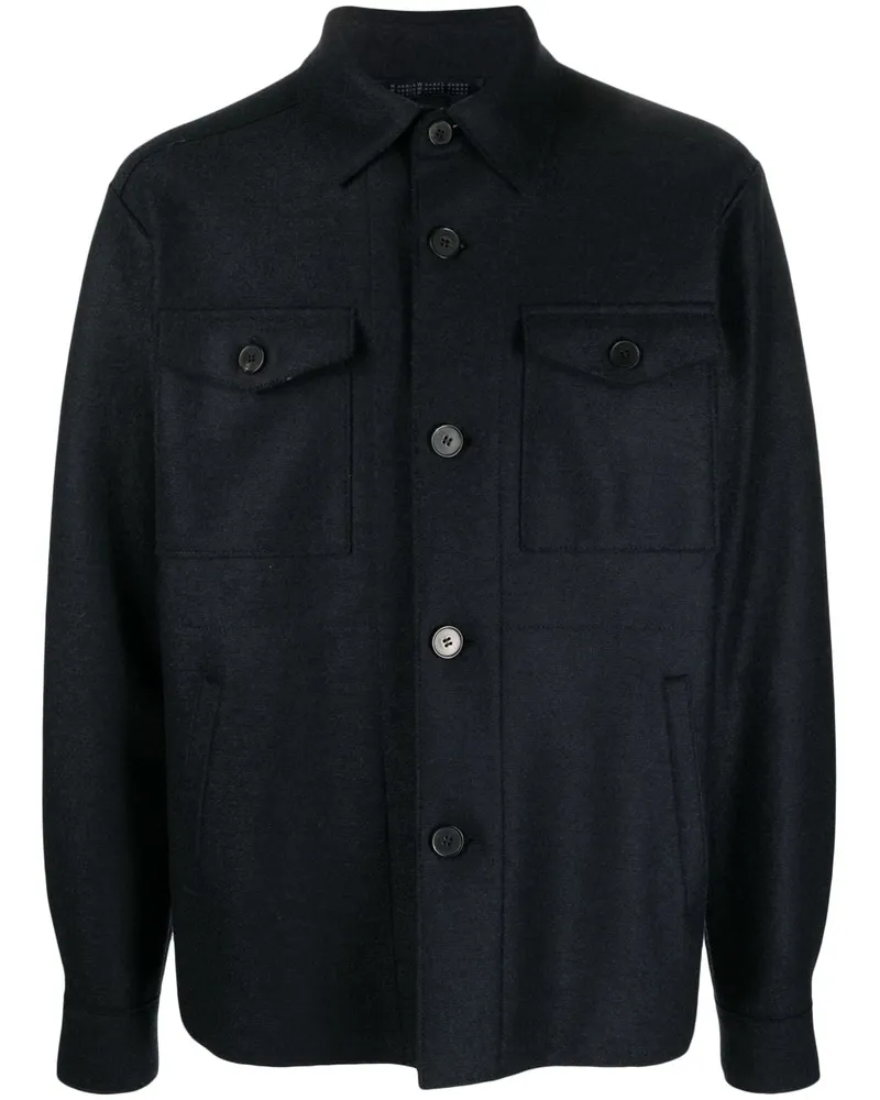 Harris Wharf London Hemdjacke mit Knopfleiste - Blau Blau