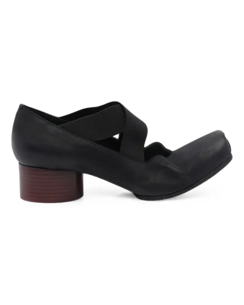 Uma Wang Ballerinas mit überkreuzten Riemen und Blockabsatz - Schwarz Schwarz