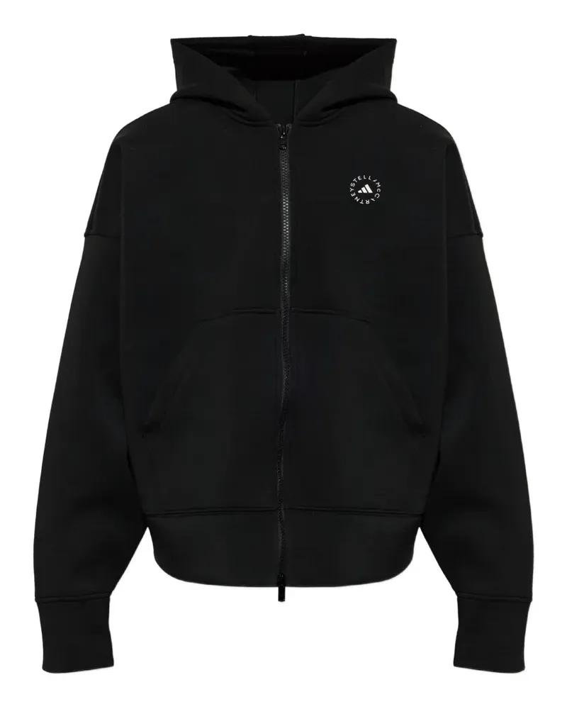 adidas Kapuzenjacke mit Logo-Print - Schwarz Schwarz
