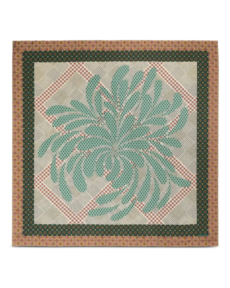 Dries van Noten Schal aus Seide mit Blumenmuster - Grün Grün