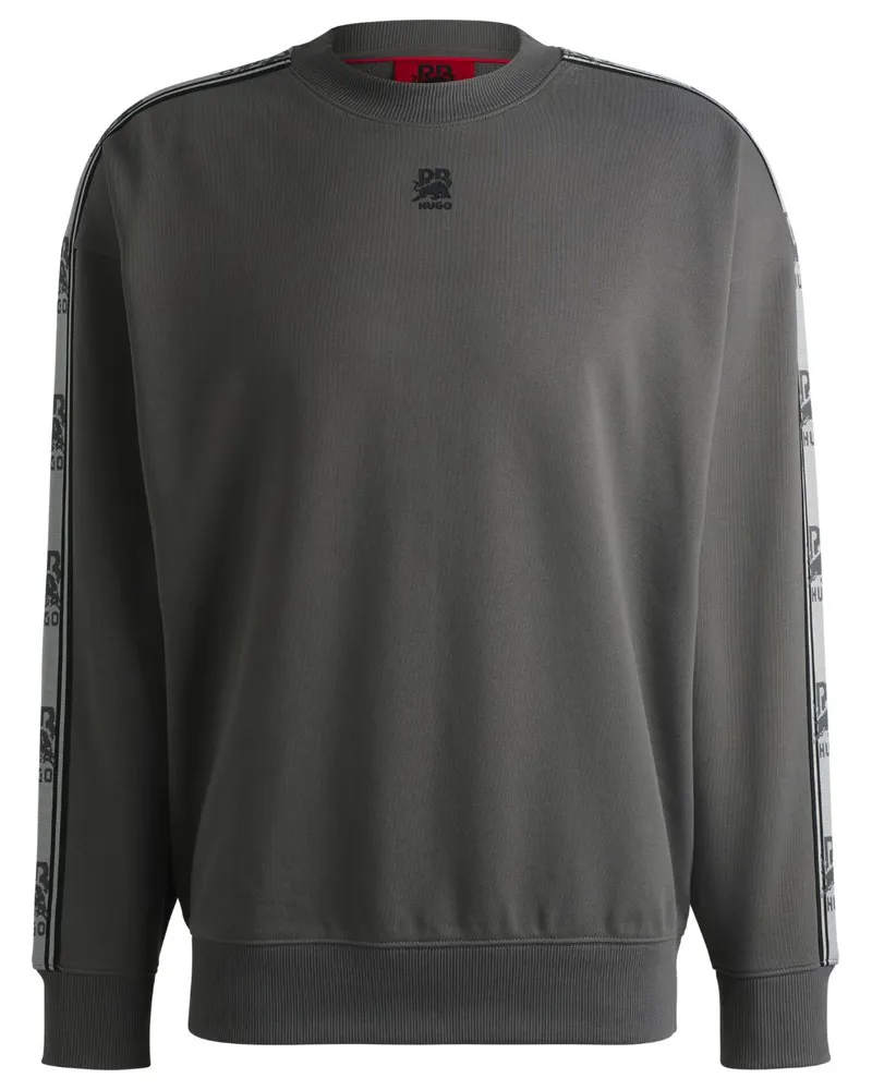 HUGO BOSS x Racing Bulls Sweatshirt mit Logo-Streifen - Grau Grau