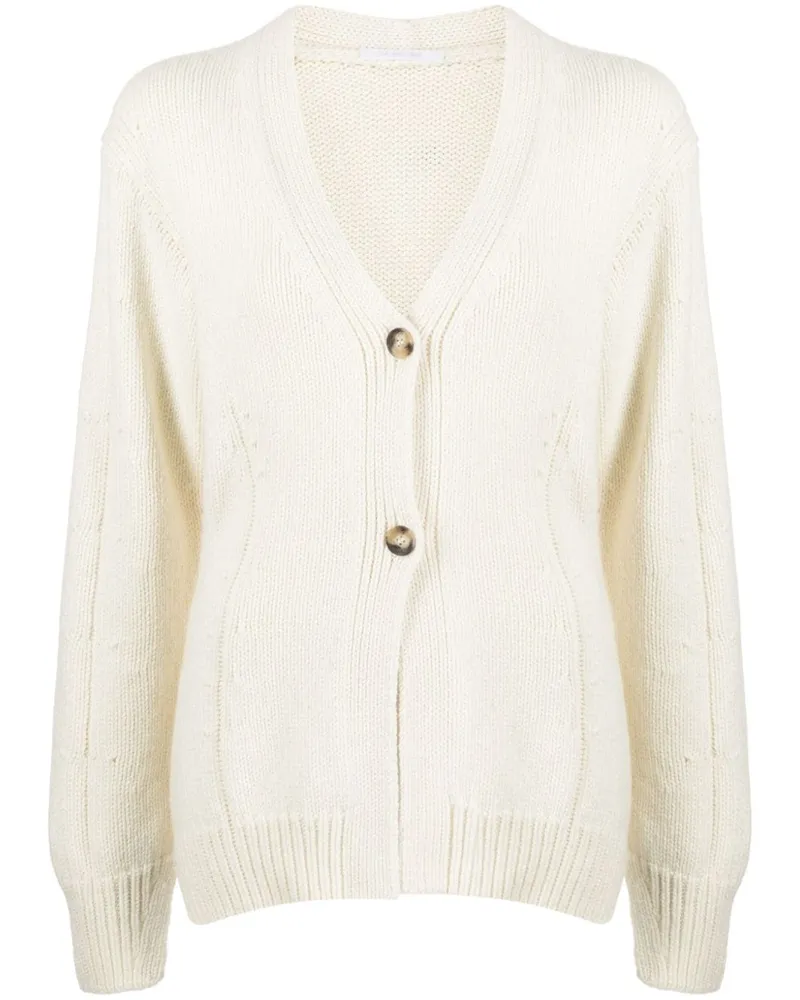 Helmut Lang Cardigan mit V-Ausschnitt - Weiß Weiß