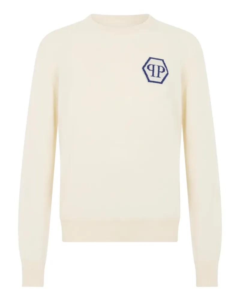 Philipp Plein Kaschmirpullover mit sechseckigem Jacquard - Nude Nude