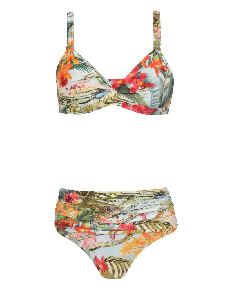 Lygia & Nanny High-Waist-Bikini mit tropischem Print - Grün Grün
