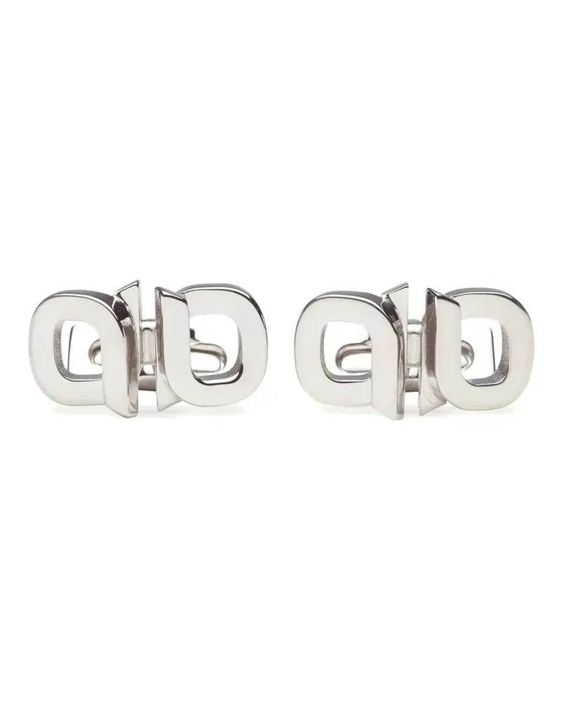 Ferragamo Gancini Manschettenknöpfe mit Glanzoptik - Silber Silber