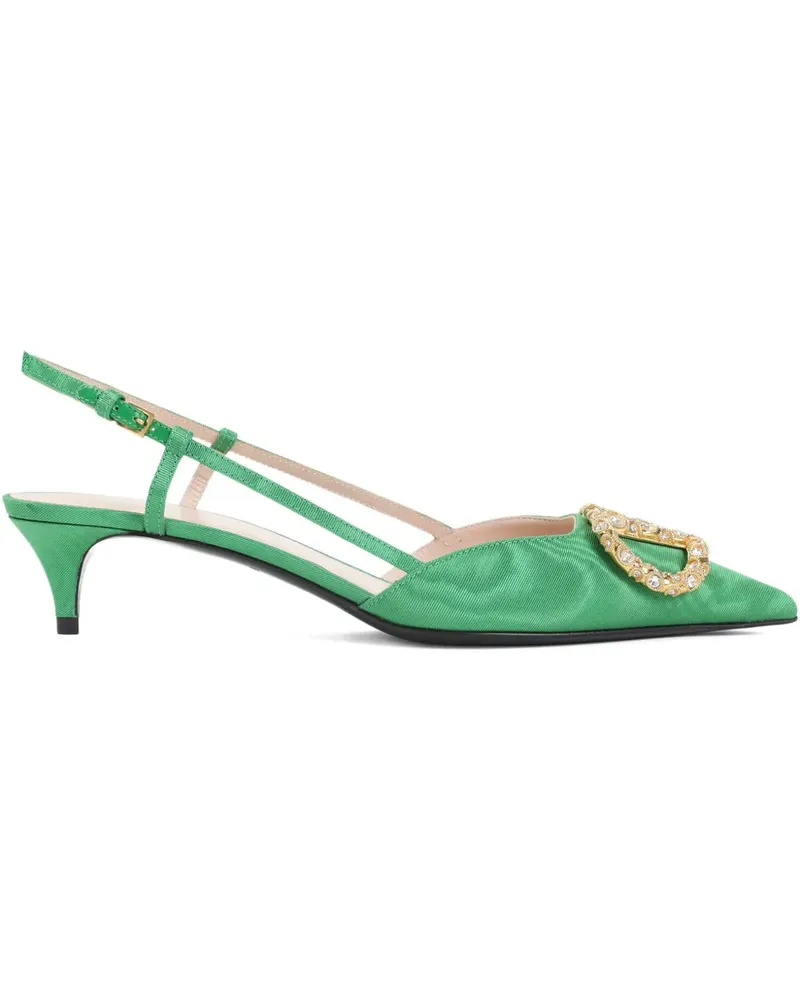 Valentino Garavani Slingback-Pumps mit Kristallen 40mm - Grün Grün