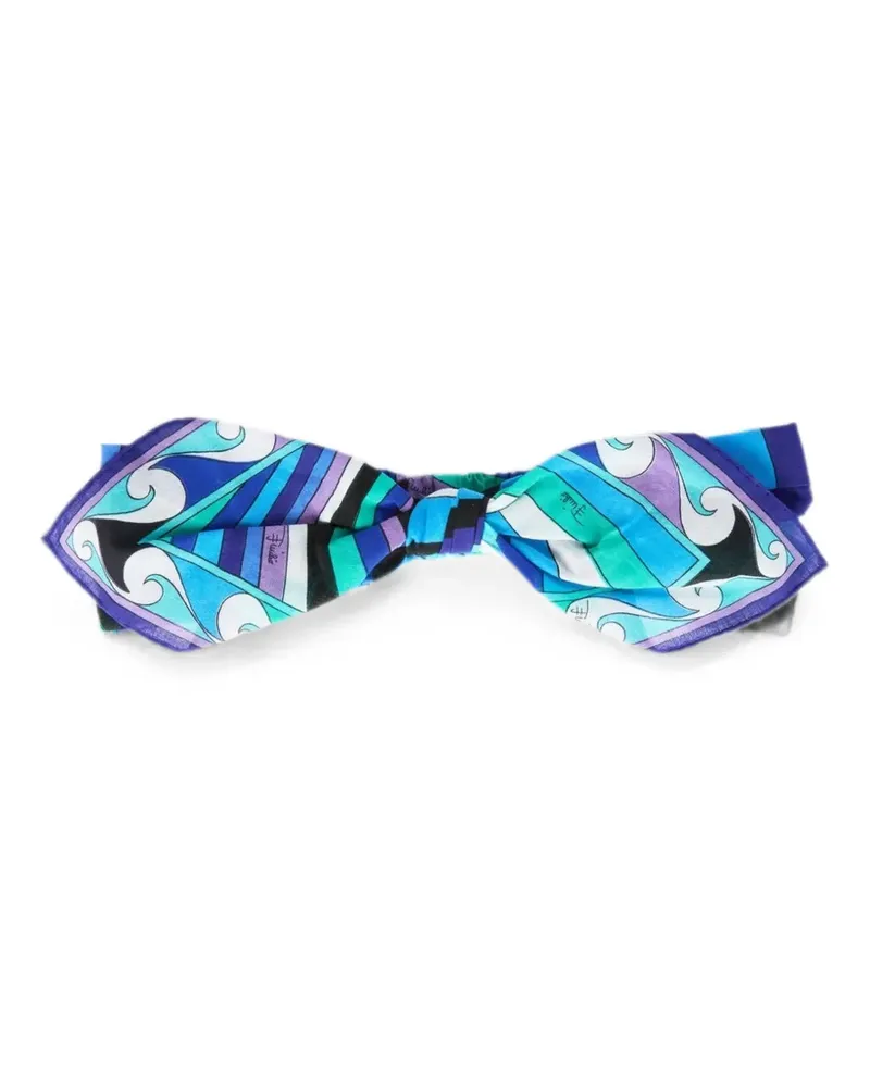 Emilio Pucci Iride-print knotted headband - Blau Blau