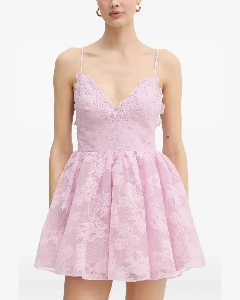 Bardot Ausgestelltes Orelia Minikleid mit Spitze - Violett Violett