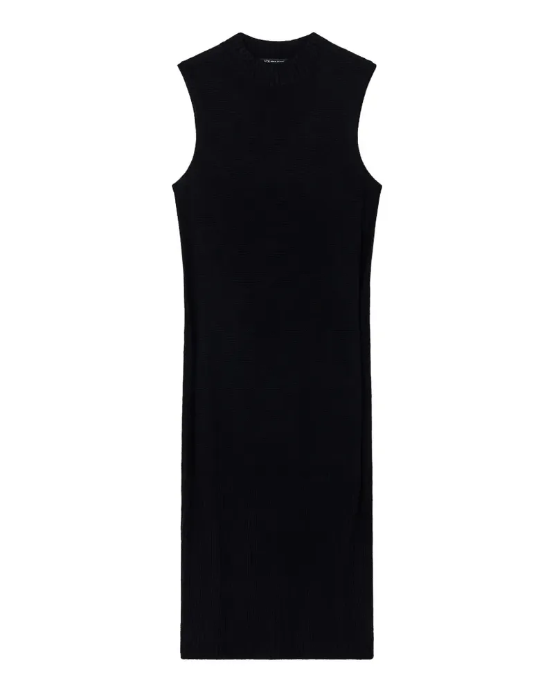 Armani Exchange ribbed sleeveless midi dress - Schwarz Schwarz