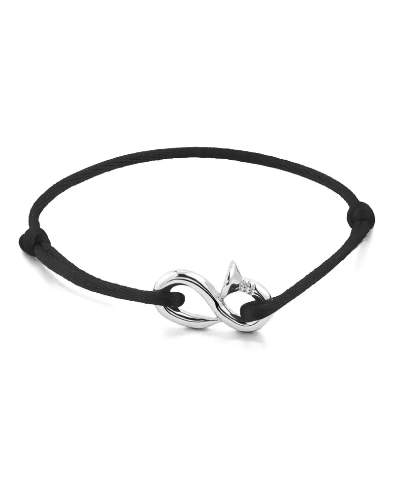MATEO Bent Nail Kordelarmband aus Sterlingsilber Silber