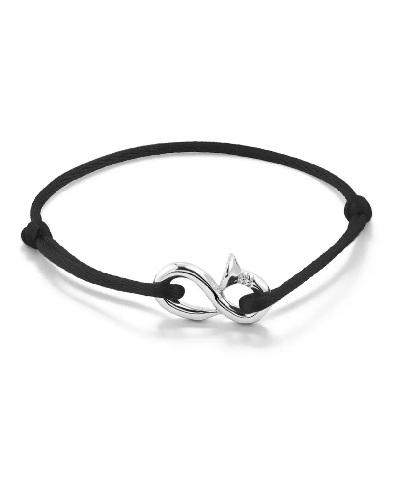 MATEO Bent Nail Kordelarmband aus Sterlingsilber Silber