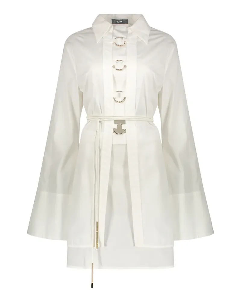 ELLERY metal-detail wide-sleeve shirt mini dress - Weiß Weiß