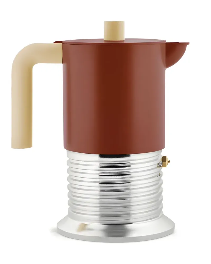 Alessi Espressokocher mit geripptem Design - Braun Braun