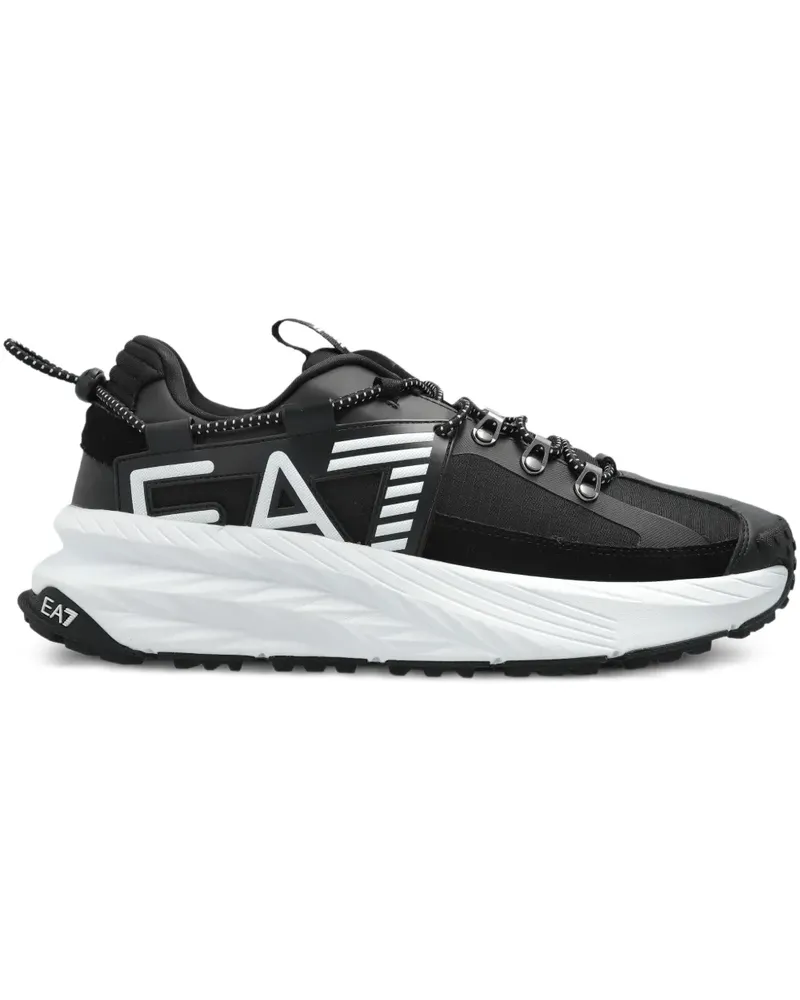 EA7 Sneakers mit Logo-Print - Schwarz Schwarz