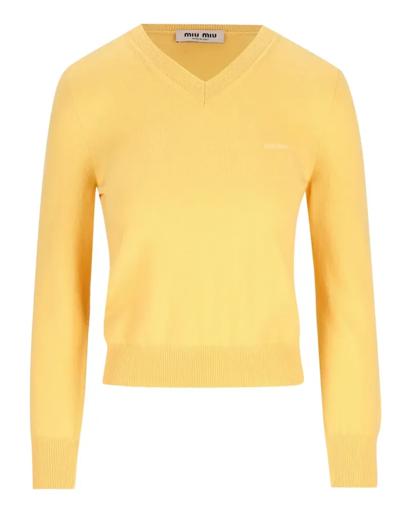 Miu Miu V-neck wool cardigan - Gelb Gelb