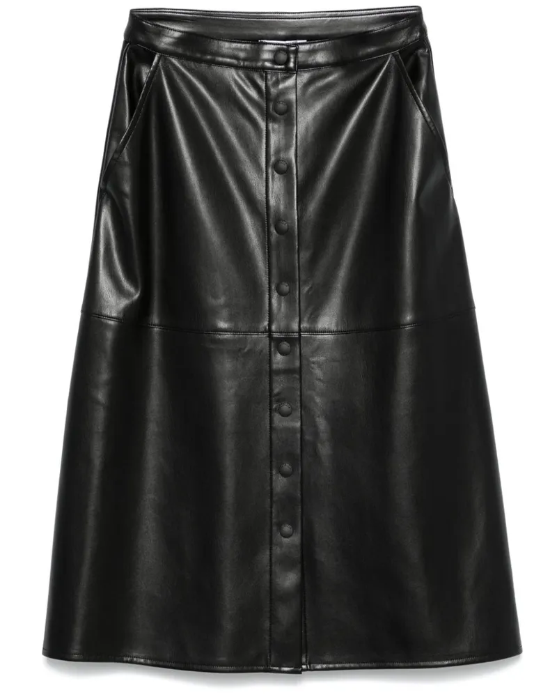 Patrizia Pepe Midirock aus Faux-Leder - Schwarz Schwarz