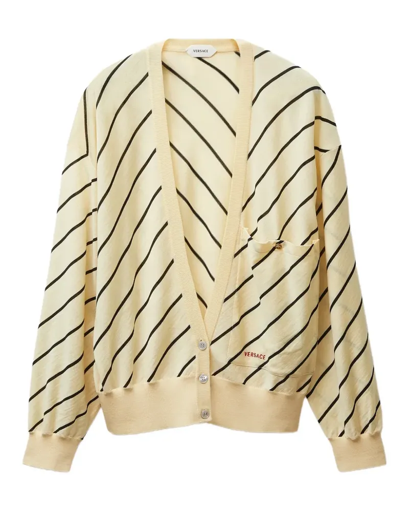 Versace Cardigan mit diagonalen Streifen - Gelb Gelb
