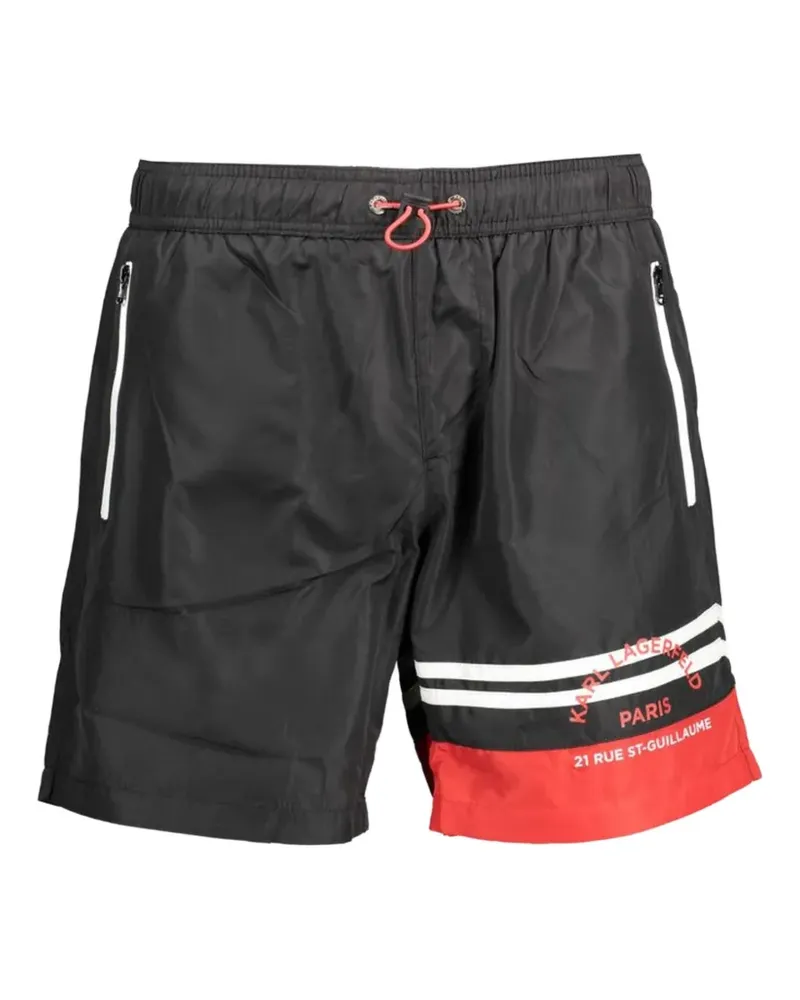 Karl Lagerfeld colourblock drawstring swim shorts - Schwarz Schwarz