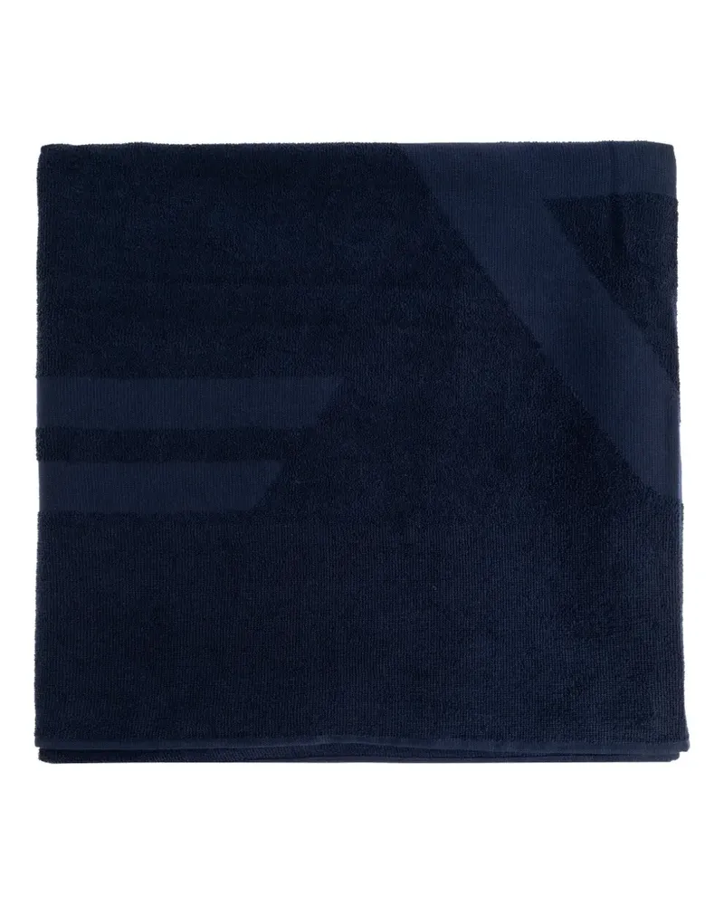 EA7 Badetuch mit Logo-Detail - Blau Blau