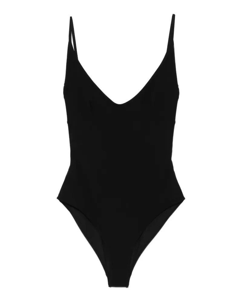 Totême Scoop V-neck tie-back swimsuit - Schwarz Schwarz