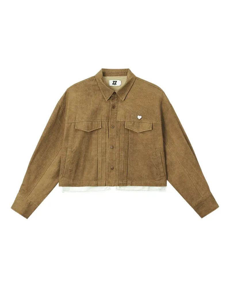 Izzue Oversized-Jacke mit Falten - Braun Braun