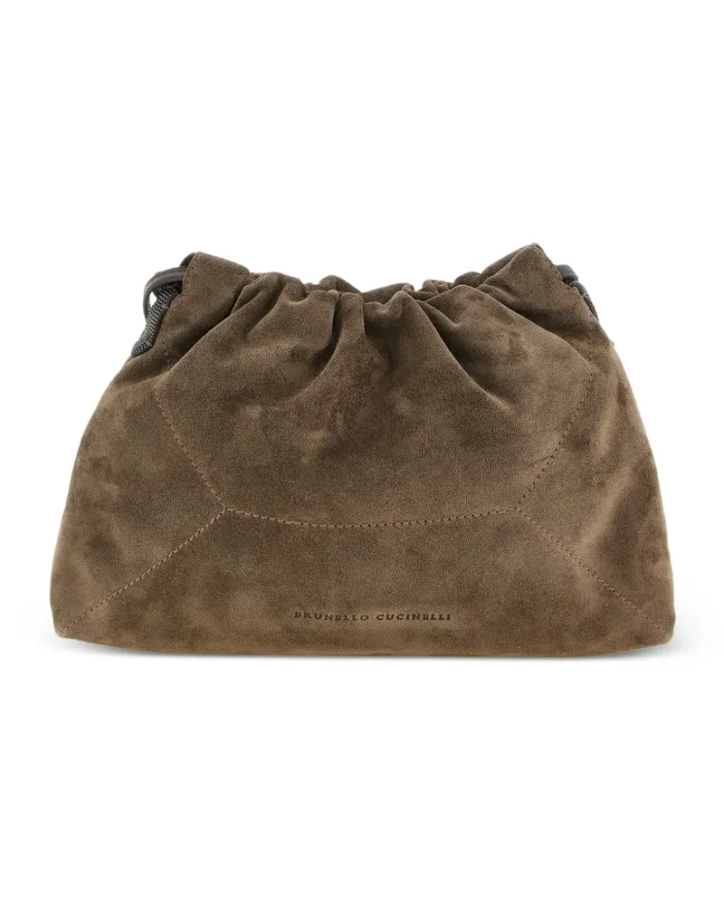Brunello Cucinelli Duo Monile suede pouch - Braun Braun