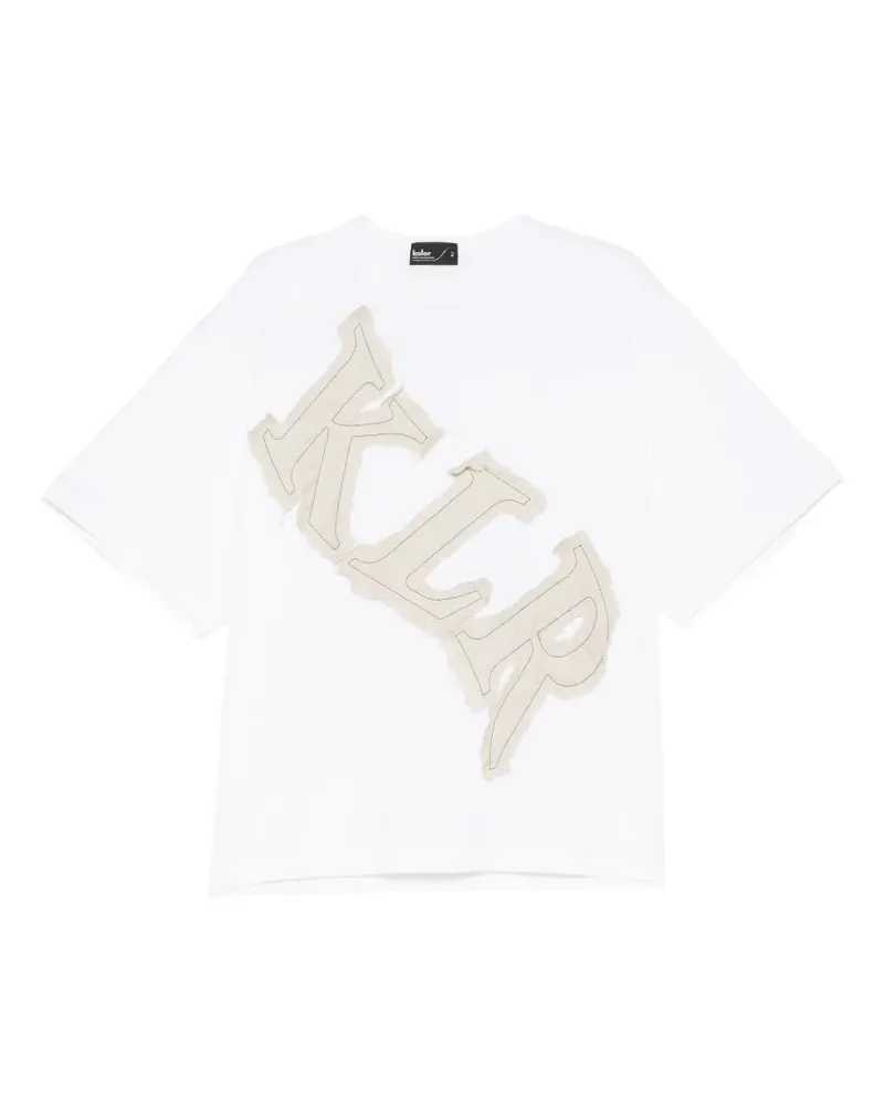 kolor T-Shirt mit Logo-Stickerei - Weiß Weiß