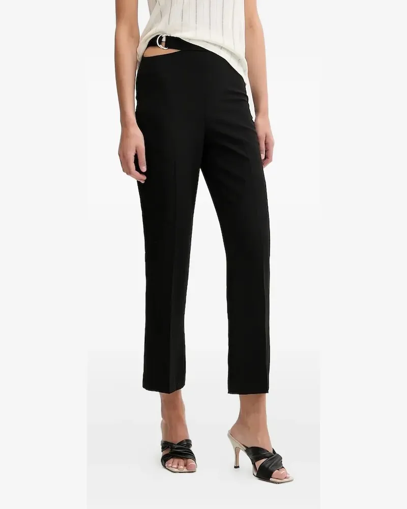 Sisley Gerade Hose mit Cut-Outs - Schwarz Schwarz