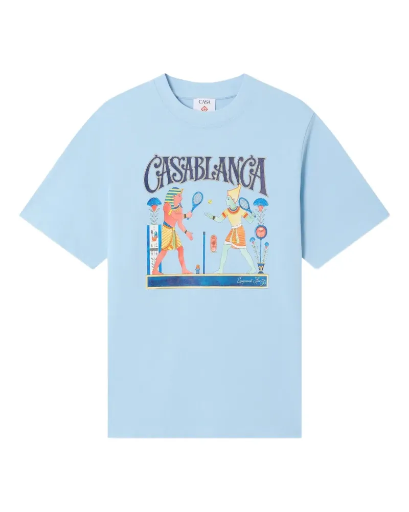 Casablanca Paris Egyptian Tennis Match T-Shirt - Blau Blau
