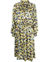 PLAN C Kleid mit Margeriten-Print Gelb