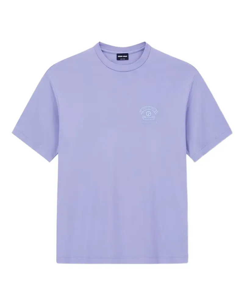 Giorgio Armani T-Shirt mit Logo-Stickerei - Violett Violett