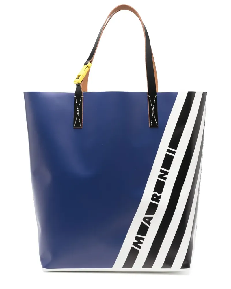 Marni Tote Bag mit Logo - Blau Blau