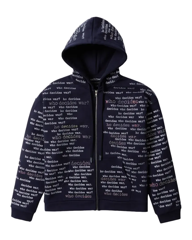 WHO DECIDES WAR zip-up hoodie - Blau Blau