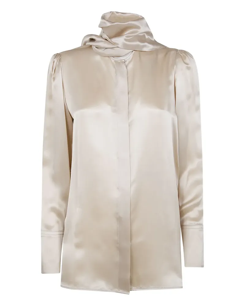 Liviana Conti Edna tie-neck long-sleeve shirt - Nude Nude