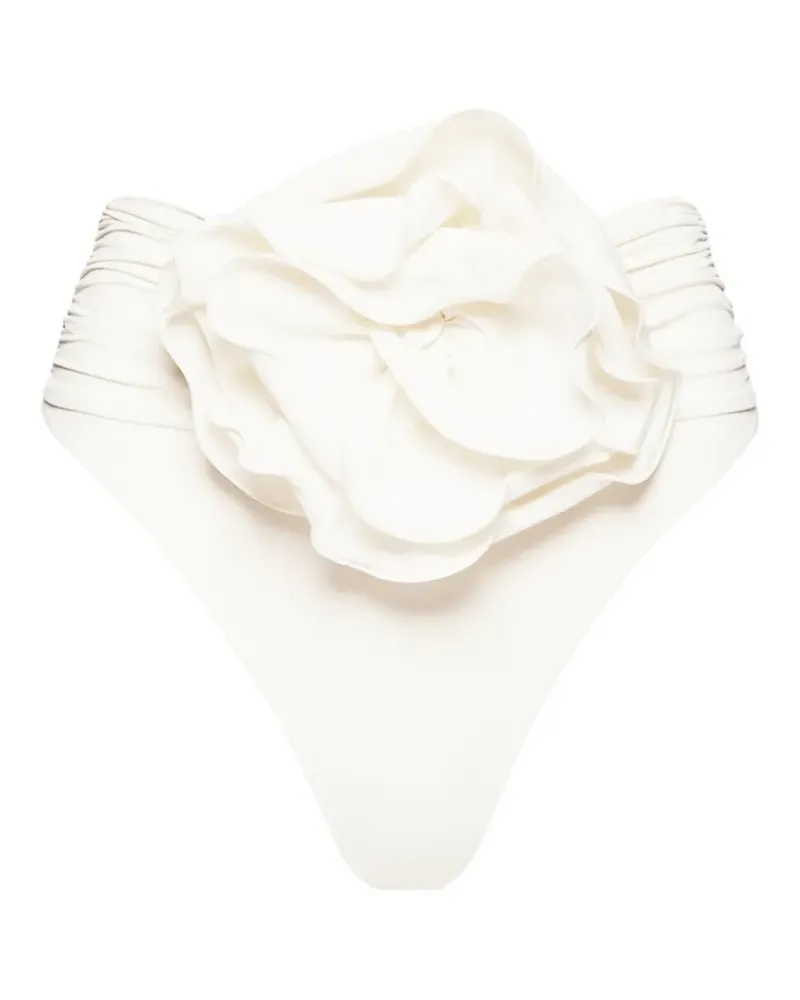 Magda Butrym Gerüschtes Bikinihöschen mit Blumen - Nude Nude