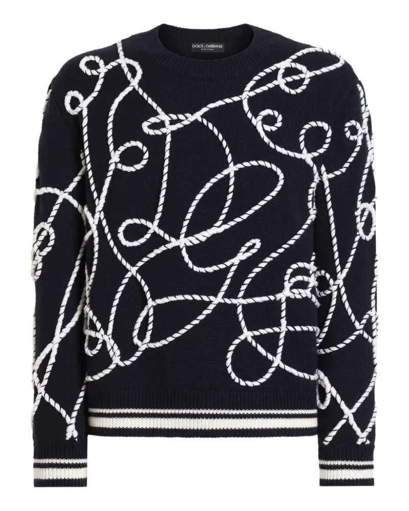 Dolce & Gabbana Pullover aus Schurwolle mit Stickerei - Schwarz Schwarz