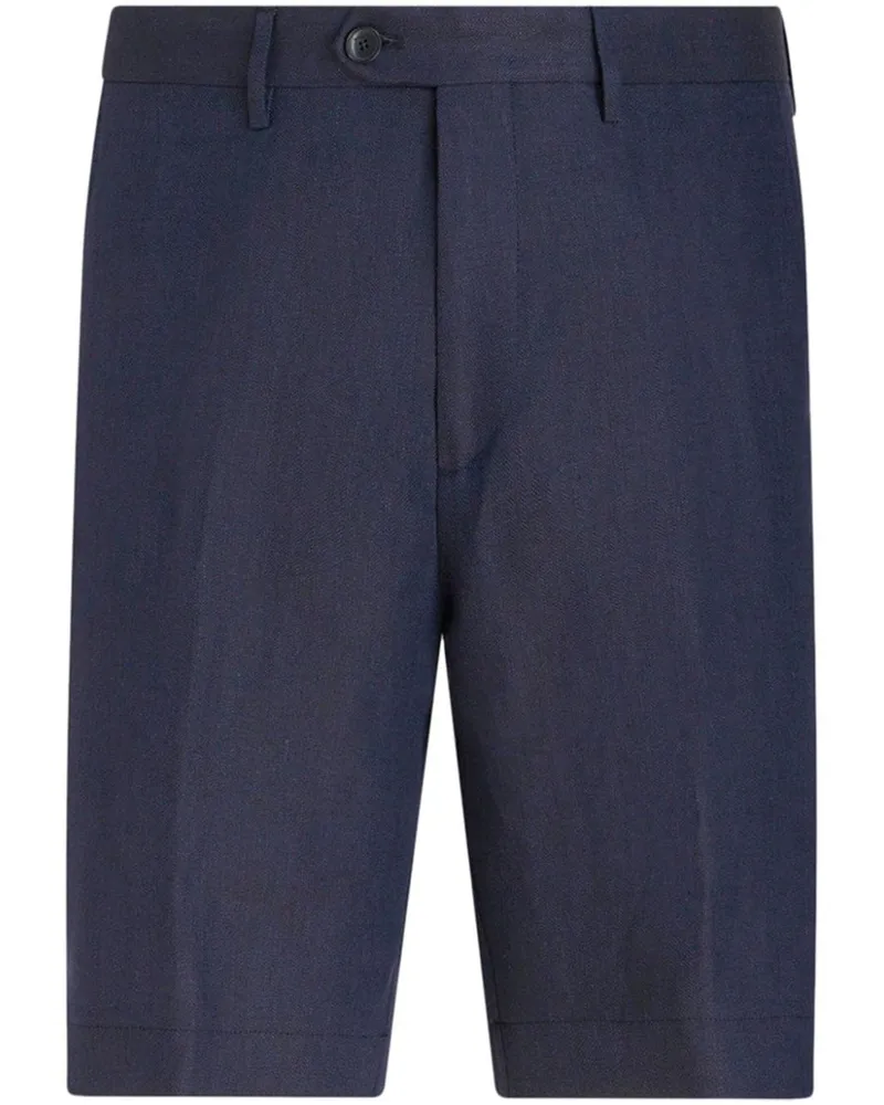 Etro Bermudas aus Leinen mit Bügelfalten - Blau Blau
