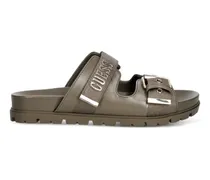 Sandalen mit Schnallenriemen und Logoplakette - Grün