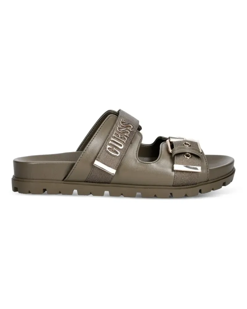 Guess Sandalen mit Schnallenriemen und Logoplakette - Grün Grün