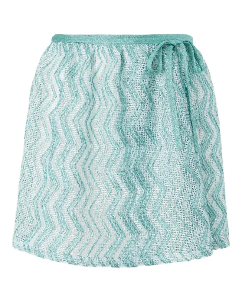 Missoni zigzag-pattern side-tie mini skirt - Blau Blau