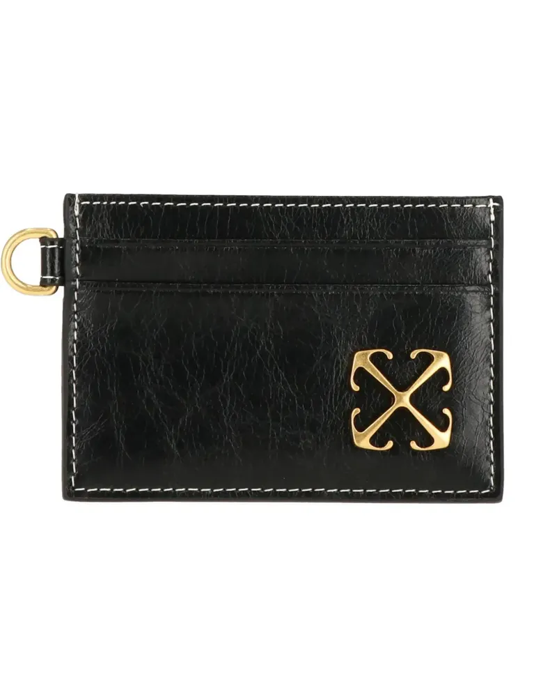 OFF-WHITE Arrows-plaque topstitched card holder - Schwarz Schwarz