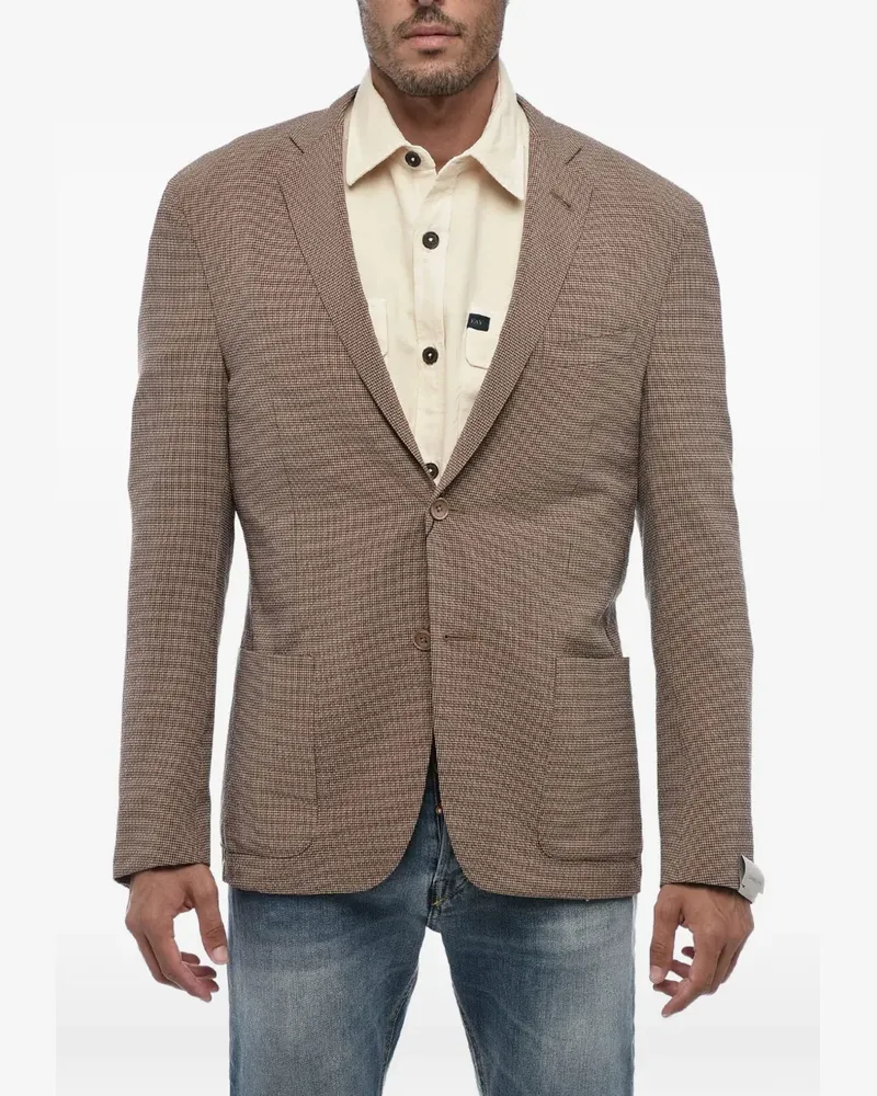 Corneliani hopsack-weave half-lined blazer - Braun Braun